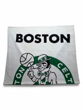 Vintage Boston Celtics Beach Towel White Green NBA Basketball